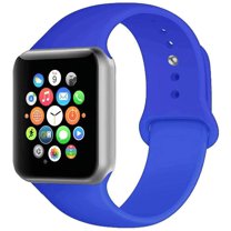 3Pcs Silicone Sport Replacement Watch Band for 42/44mm Apple Watch Series 1 2 3 4 5 6 Nike (1x Sm-Med & 1x Med-Lg Size Bands) - Blue