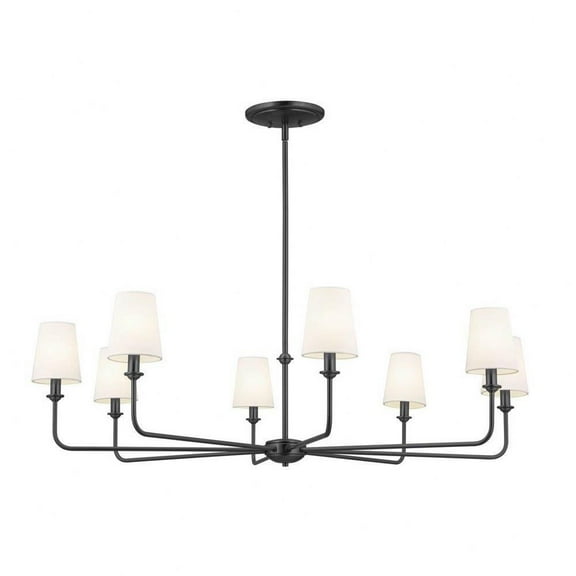 8 Light Chandelier in Traditional Style-15.75 inches Tall and 42.75 inches Wide-Black Finish Bailey Street Home 147-Bel-4964826