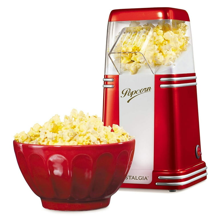 Nostalgia Hot Air Popcorn Maker and Bucket ,Coral