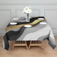 thumbnail image 3 of Black White Gold Marble Pattern Square Tablecloth,Waterproof Square Table Cover,Wipeable Spillproof Washable Table Cover for Home Kitchen Party Decor 42"X42"(107x107cm), 3 of 6