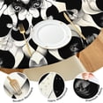 thumbnail image 4 of Black White Tie Dye Mandala Pattern Round Fitted Tablecloth with Elastic Edge,Dining Table Cover Waterproof,Outdoor Round Tablecloth for Camping,Dining,Indoor and Outdoor, 4 of 7