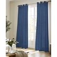 thumbnail image 5 of Dark Blue Sheer Curtains 63 Inch Length 2 Panels Set for Living Room/Bedroom, Retro Farmhouse Plants Wall Lines Texture Kitchen Curtains Grommet Semi-Sheer Curtains Drapes Window Treatments 42"x63"x2, 5 of 7