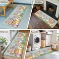 thumbnail image 5 of Happy Easter 2'x6' Runner Rugs for Hallway Kitchen Bedside Non Slip Washable, Spring Easter Eggs Bunny Floral Teal Wood Entryway Rug Runners with Rubber Backing, Long Carpet Runner for Laundry Room, 5 of 8