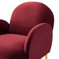 thumbnail image 5 of Armchair Accent Chair, Red, Velvet, Modern Contemporary, Mid Century Living Hotel Lounge Cafe Lobby, 5 of 8