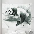 thumbnail image 1 of Black and White Tapestry, Panda Lying on a Tree Branch Classic Watercolor Painting Style Art Print, Fabric Wall Hanging Decor for Bedroom Living Room Dorm, 5 Sizes, Black White, by Ambesonne, 1 of 1