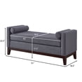 thumbnail image 5 of S-HOME Large Upholstered Boucle Fabric Ottoman with Pillows, Window Bench for Living Room, Home Entryway Seating, Dark Gray, 5 of 7