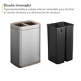 thumbnail image 4 of EKO Bote de basura Recycler Laguna 8 L. Bote de basura  con divisiones sin tapa, Acero inoxidable. Para uso en oficina, sin tapa. Estilo anidado., 4 of 8