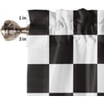 thumbnail image 5 of Kitchen Curtain Valance for Kitchen and Bathroom Room Darkening Rod Pocket Window Treatment Valance,Simple Black and White Checkered Flag 1 Panel, 54 x 18 Inch, 5 of 5