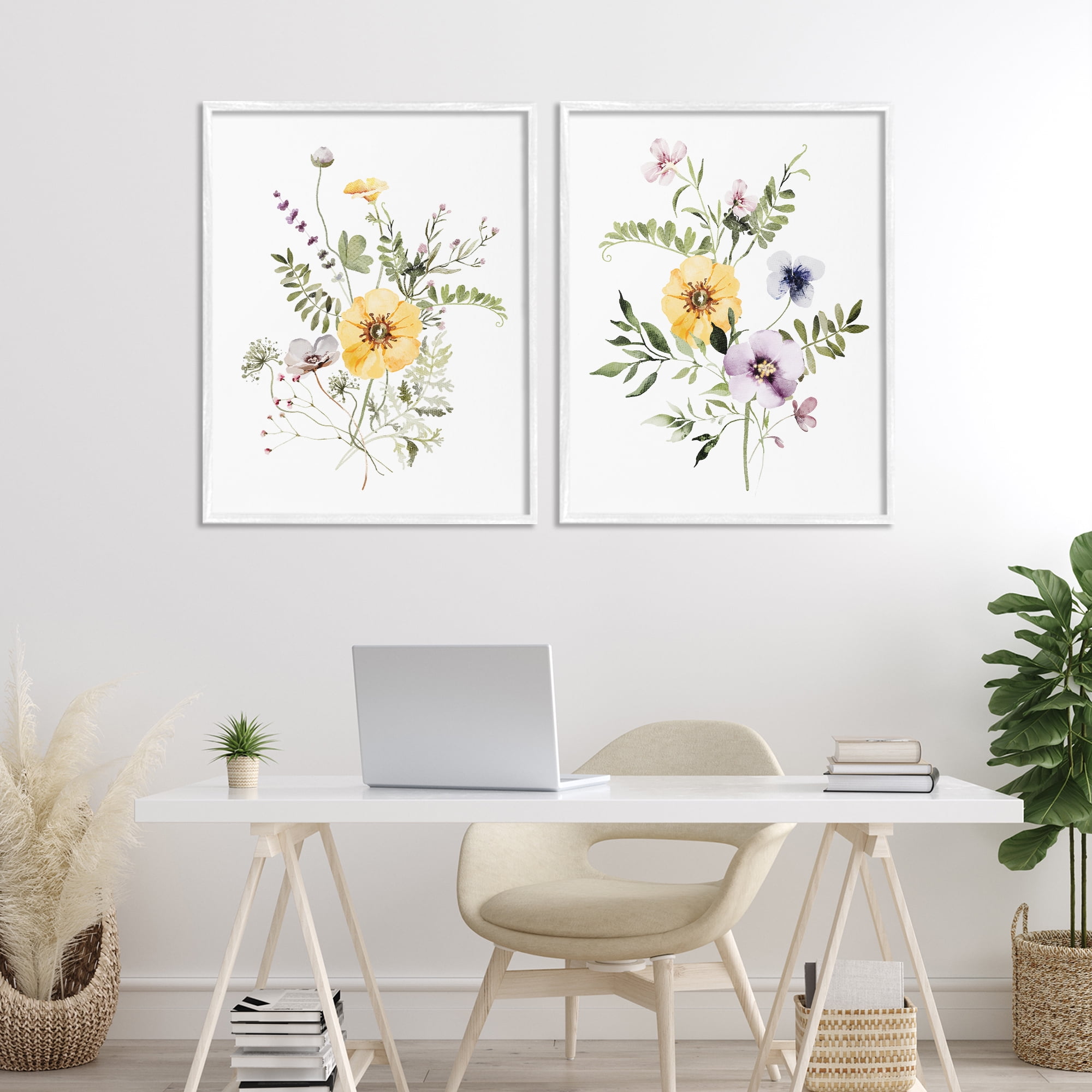 Bundles of Gardening Herbs 2 Piece White Framed Giclee Art Set, design by Lettered and Lined