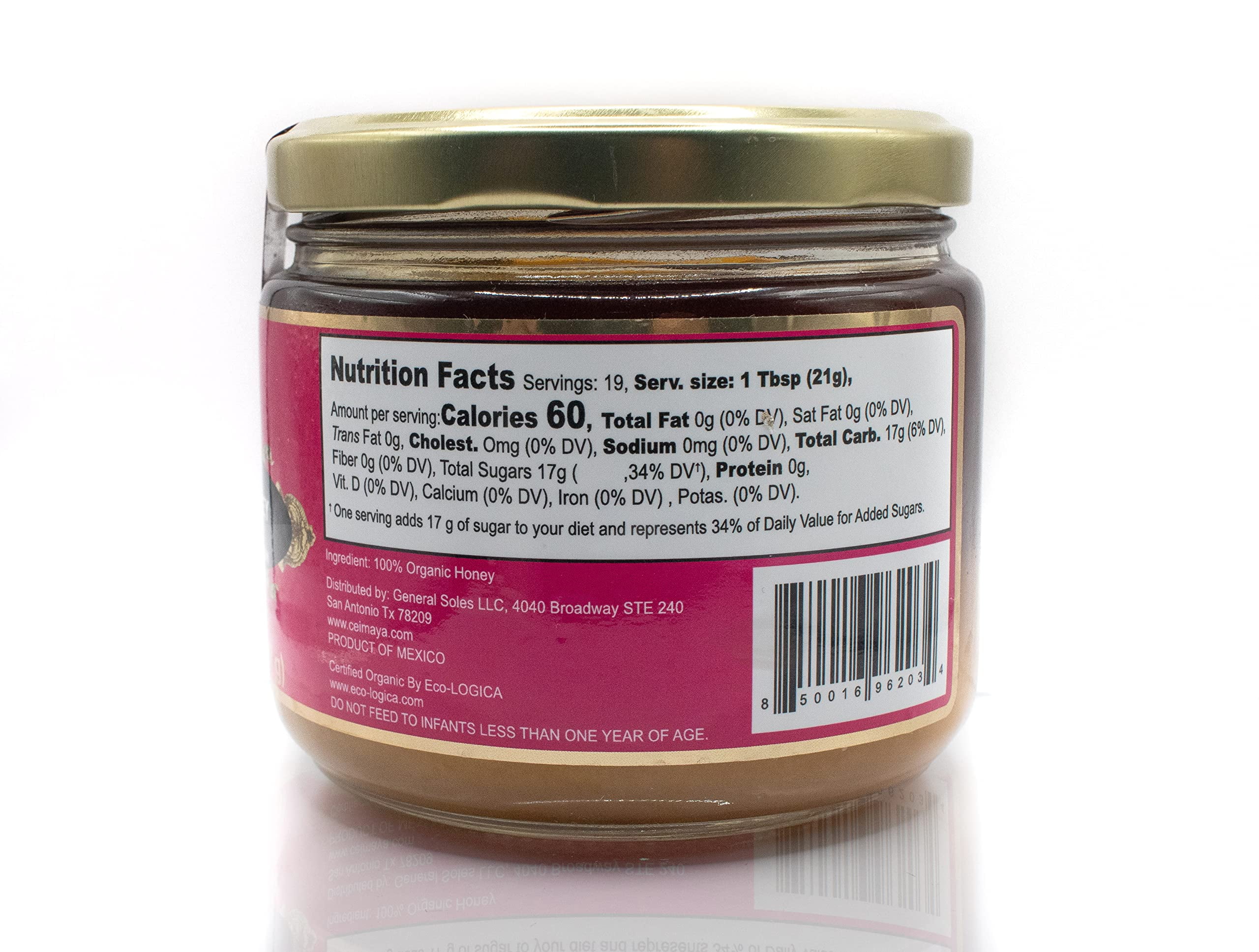 CEIMAYÁ | Volcano Honey, wild sunflower blossom, pure raw honey, 100% Organic & Kosher | 14 oz