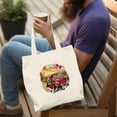 thumbnail image 4 of Be My Valentine's Basset Hound Truck Full of Love Flower Balloon Canvas Tote Bag Bassets Dog Breed Lovers Gifts Idea Reusable Shopping Grocery Bag - 02029, 4 of 5