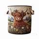 thumbnail image 2 of Cow Floral Printed Fabric Storage Basket Quilted Embroidery-Style Organizer With Handles, 2 of 8