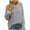 Gray, variant on Womens Tops, Summer Clearance Fashionable women's striped printed round neck long sleeved pullover sweater