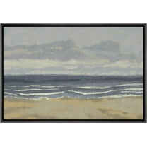 PixonSign Framed Canvas Print Wall Art Storm Cloud Coastal Ocean Beach Nature Wilderness Illustrations Fine Art Decorative Farmhouse/Country Relax/Calm/Cozy Multicolor Zen for Bedroom - 16"x24" Black