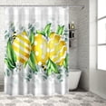 thumbnail image 4 of Yellow Lemon Summer Shower Curtain, Grey Buffalo Plaid Shower Curtain Set with Hooks, Spring Summer Waterproof Fabric Shower Curtains for Bathroom Decor, 72x72 Inch Bath Curtain, 4 of 6
