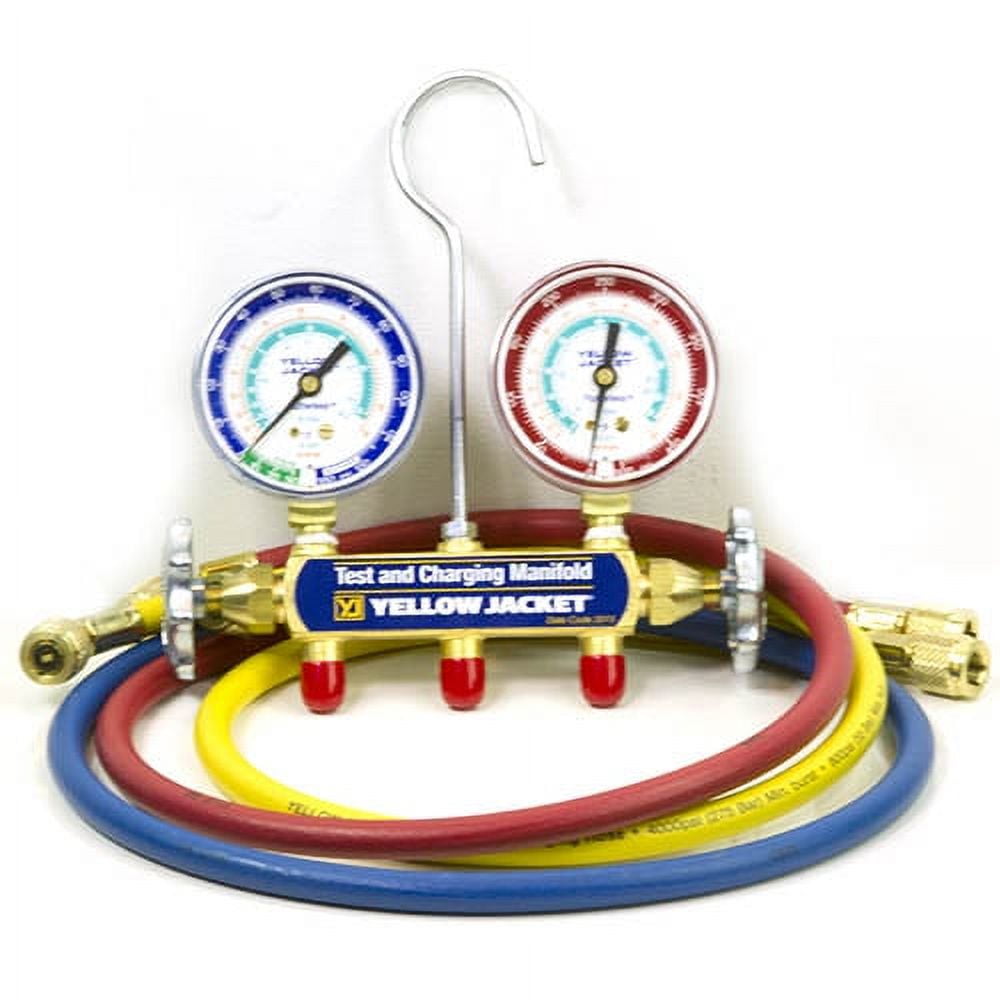 Yellow Jacket 46010 Brute Ii – Colector De 4 Válvulas Con Medidores Rojo Azul Bar Psi R 22 404a 410a - Foto 7