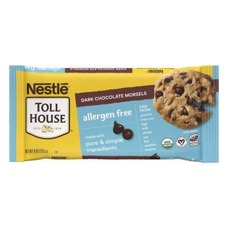 Nestle Toll House Organic Allergen Free Dark Chocolate Regular Baking Chips, 9 oz Bag