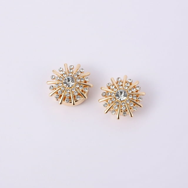 Rhinestone Button Covers Crystal Buttons For Clothing Detachable Shirt Button Clips Buttons Jewelry Button Snaps With Pliers Press