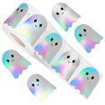 thumbnail image 2 of CY5O5ee Halloween Ghost Sticker 500Pcs in 1 Roll Sparkly Glitter Ghost Paper Decal Gift Party Envelope Decor for Package Wrapping, Halloween Envelopes Present Decor, 2 of 3