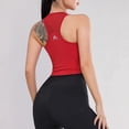 thumbnail image 2 of Ropa deportiva corriente respirable a prueba de golpes del chaleco de las mujeres de la chaqueta de la aptitud de la parte posterior del chaleco de la yoga, 2 of 5
