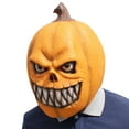 thumbnail image 2 of Halloween Head Mask Pumpkin Head Scary Latex Full Face Costume Mask Cosplay Mask, 2 of 7