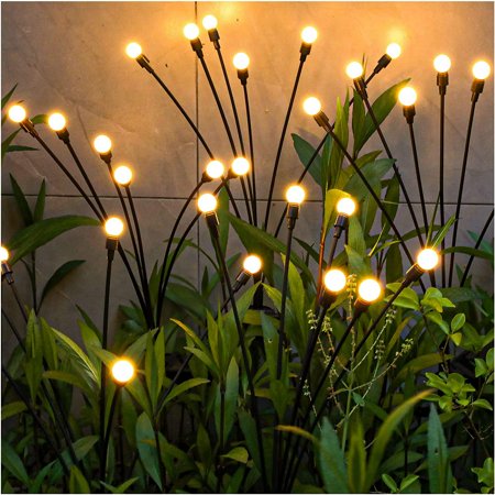 2Pcs Solar Light Outdoor Waterproof Solar LED Swing Light Lawn Lamp Garden Firefly Floor Lamp Firework Solar Light for Garden Decoration Landscape