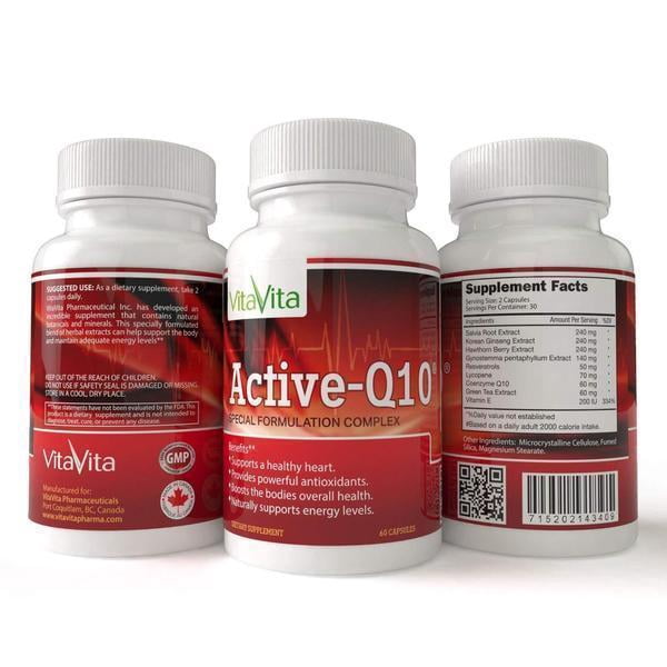 Active-Q10, Herbal Formula Promote Heart Health (60 Capsules)