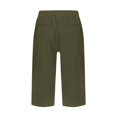 thumbnail image 5 of PUYAHG Womens Capris Pants Knee Length Straight Leg Elastic Waist Summer Loose Beach Trousers for Ladies with Pockets Dark Green,XL, 5 of 5