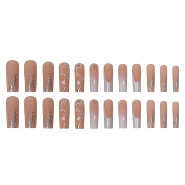 RAGUPEL 24 Pcs Acrylic Press on Nails Easy to Remove Fake Nails Does Not Fall Off Easily Skin-Friendly Material Christmas Nails Press On Style51