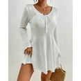 thumbnail image 4 of Bsubseach Crochet Beach Cover Ups for Women Bell Sleeve Summer Knit Sheer Dress Swimwear Coverup, 4 of 7