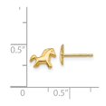 thumbnail image 2 of Auriga Fine Jewelry 14K Yellow Gold Horse Stud Earrings for Women(L- 7mm, W- 8mm), 2 of 5