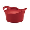 Rachael Ray Stoneware Souped Up Bowl 18-Ounce Covered Mini Round Baking Dish, Red - 53237