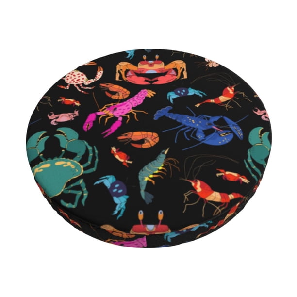 Balery Animals Under Water Fundas de asiento para taburete de bar redondo de tela de terciopelo ajustables que protegen de arañazos y manchas para sillas de 14 a 17 pulgadas.-13 inch