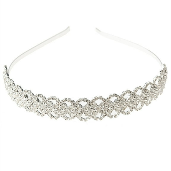 GAXIRE Comfortable Wear Wedding Headband For Brides With Silver Design 1 Pcs