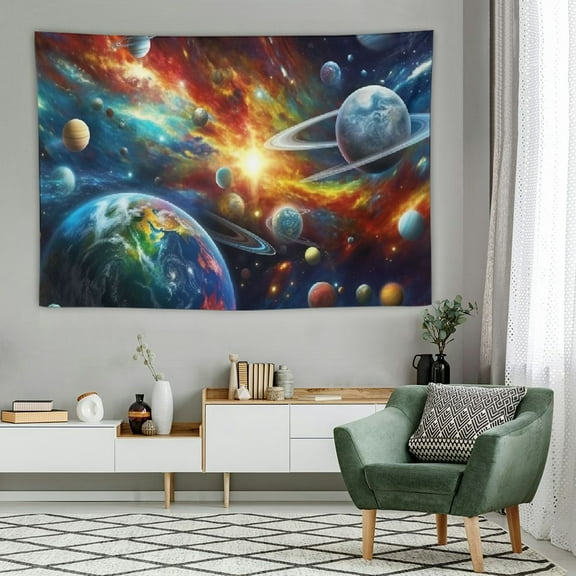 PRATYUS  Space Planet Tapestry Galaxy Universe Planets Tapestry Solar System Tapestry Wall Hanging Tapestries for Bedroom Living Room Apartment Dorm Decorations 60x40 Inch 60x40in
