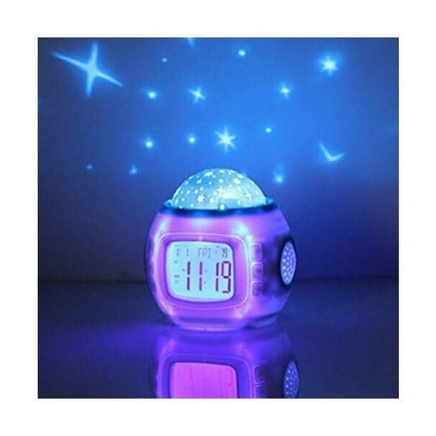 Despertador de descompresión creativo, luz nocturna LED de 7 colores para niños, reloj de proyección de estrellas para estimular la imaginación y la creatividad en las habitaciones de los niños