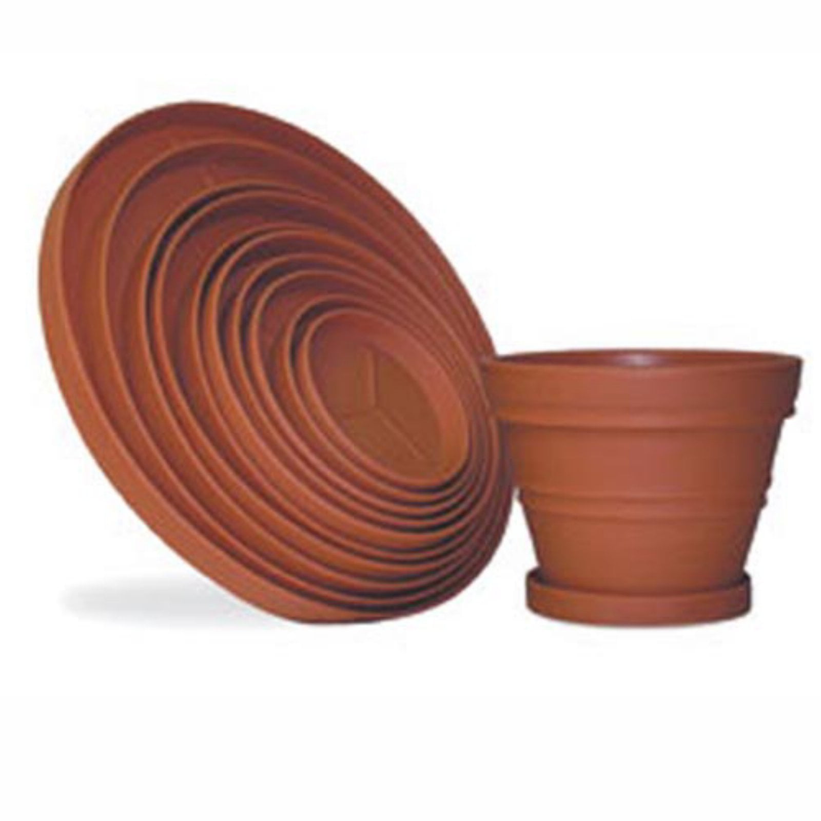 Round Resin Planter Saucers by Riverside Plastics Inc