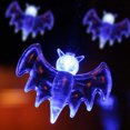 thumbnail image 3 of Luces de cadena LED de murciélago Luces decorativas de cadena de Halloween para fiesta en casa sin fiesta (20 lámparas, azul), 3 of 6