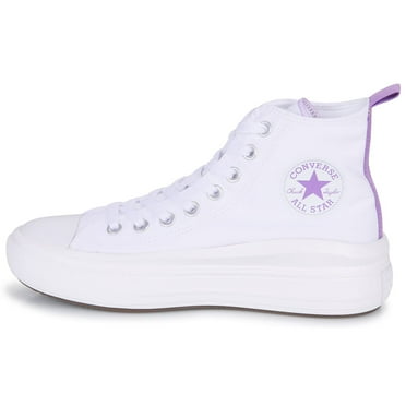 Converse Chuck Taylor Unisex Kids Shoes All Star Move Platform Sneaker (White Purple White, us_Footwear_Size_System, Big_Kid, Men, Numeric, Narrow, Numeric_7)