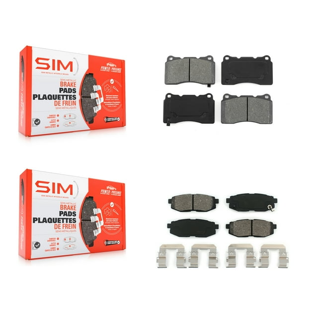 SIM Front Rear Semi-Metallic Brake Pads Kit for Car 2017 Subaru BRZ Base with Brembo Brakes KSM-100005