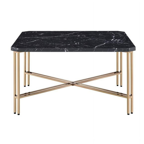 Steve Silver Daxton Black Faux Marble Square Cocktail Table