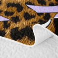 thumbnail image 5 of Manfei Purple Ribbon Bow Tie Twin Quilt Set for Girls Female,Teens Vintage Leopard Print Twin Coverlet Set, 5 of 7
