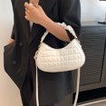 thumbnail image 4 of Bolso de hombro para mujer PU Crossbody Bag plisado Casual Simple Messenger Bag (Blanco), 4 of 7