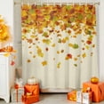 thumbnail image 4 of Shower Curtain 66"W x 72"L Thanksgiving Autumn Orange Maple Leaves Fabric Shower Curtains Set with Hooks Water Repellent Bathroom Curtains Machine Washable Bathroom Accessories, 4 of 6