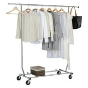 Gotobuy Chrome Clothing Garment Rolling Collapsible Rack Hanger 250lbs Load Capacity