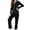 Black, variant on 2 Piece Linen Pant Sets for Women Fall Womens Two Piece Outfits Fall Lightweight Women's New Fall And Winter Solid Color Casual Warm Home Clothes Long Sleeved Pajamas Set Suit