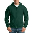 thumbnail image 1 of Ediodpoh 2025 Automne Hiver Vêtements pour Hommes Plus Épaissi Couleur Unie Cardigan à Fermeture Éclair Coupe Ample Chandail à Capuchon Mode pour Hommes Chandails à Capuchon et Chandails Vert Foncé S, 1 of 3