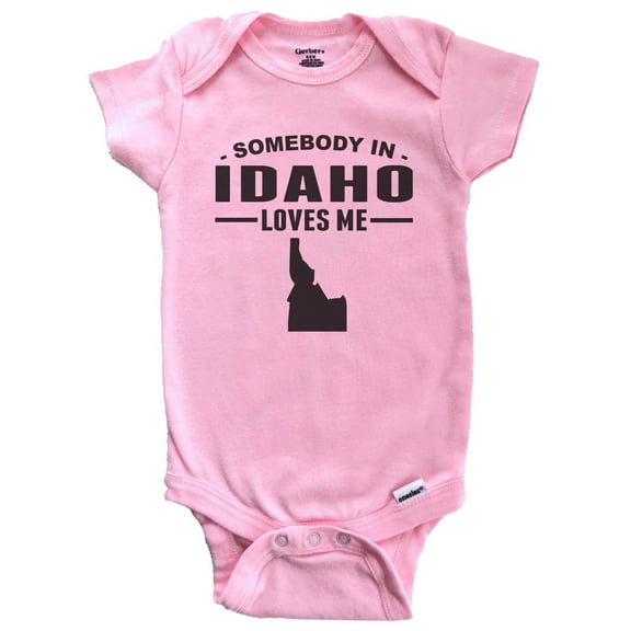 Somebody In Idaho Loves Me Baby Bodysuit - Idaho Baby Bodysuit (Pink)