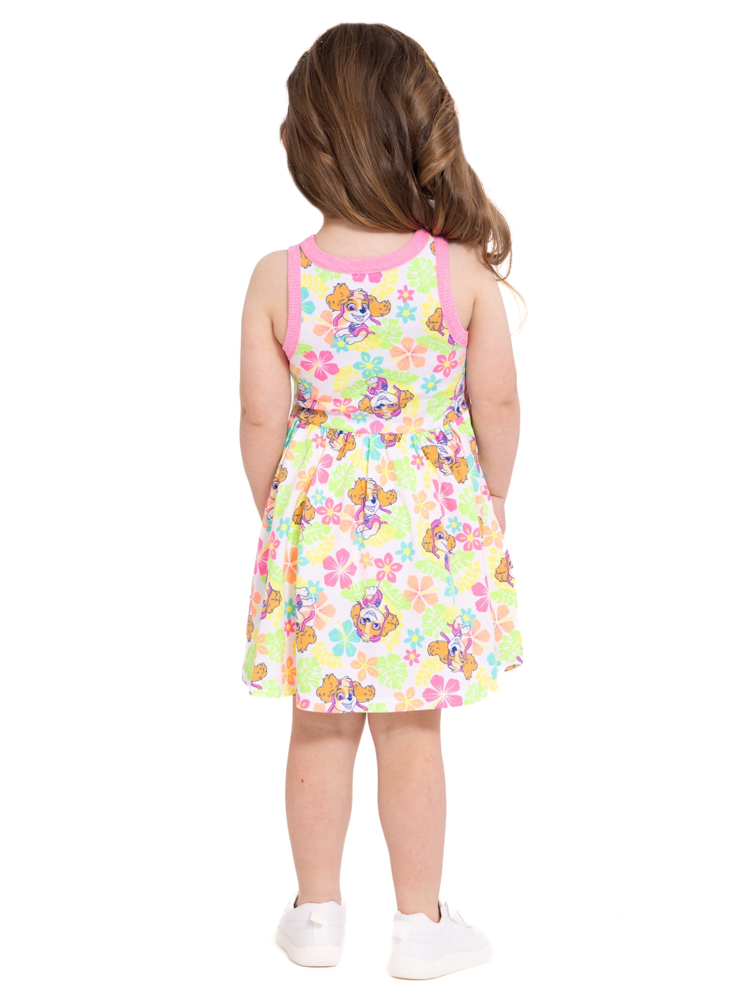 Paw Patrol Toddler Girls Allover Print Graphic Tank Dress, Sizes 12M-5T