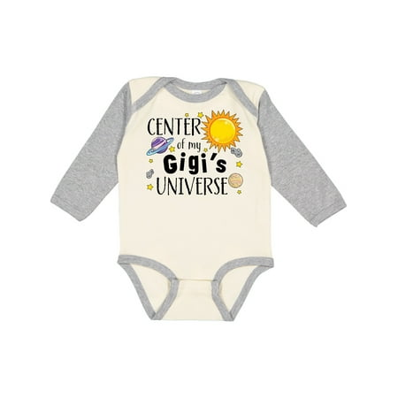 

Inktastic Center of My Gigi s Universe Gift Baby Boy or Baby Girl Long Sleeve Bodysuit
